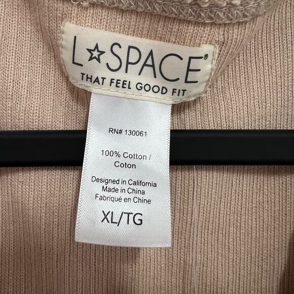 L Space Coastin Jogger Jumpsuit Tan Beige Pockets Drawstring Waist XL NWT Comfy - Picture 9 of 15